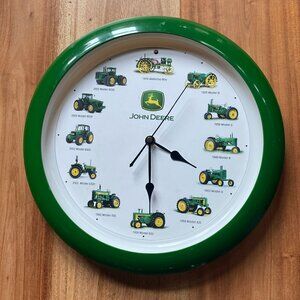 John Deere Tractor 13" Wall Clock Tractor Sounds On The Hour No Front Cover